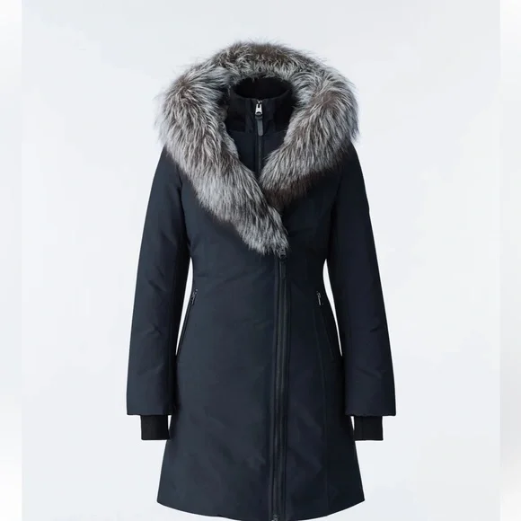 Mackage Jackets Coats Mackage Trish In Silver Fox Collar Poshmark